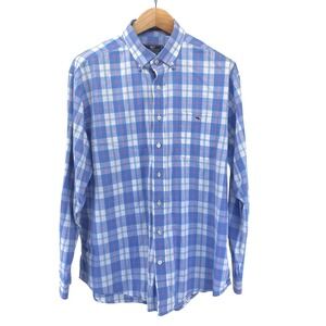 Vineyard Vines Mens XL Classic Fit Tucker Shirt Blue Pink Plaid Cotton *Read*